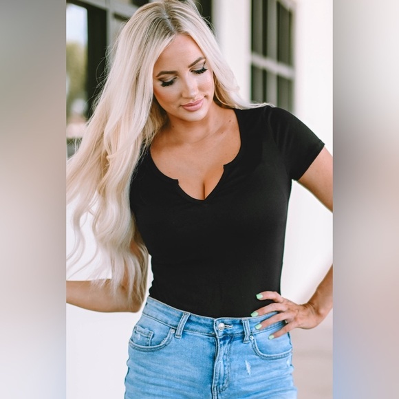 Solar Eclipse Short Sleeve Black Bodysuit - Picture 3 of 3